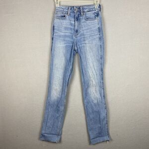 Hollister Ultra High Rise Mom Jean Vintage Stretch Size 00R Light Wash W 23 L27